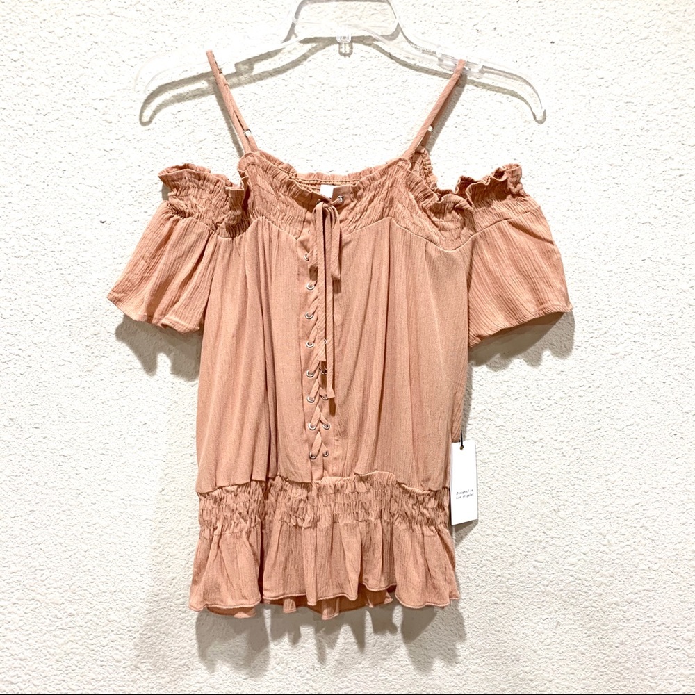 Open Shoulder Soft Adjustable Strap Blouse (NWT)